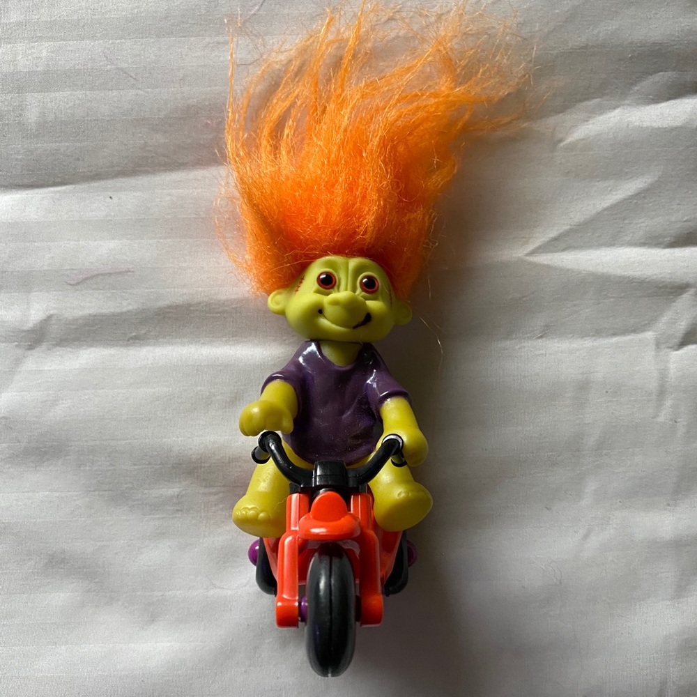 Pre-loved Frankenstein troll on tricycle